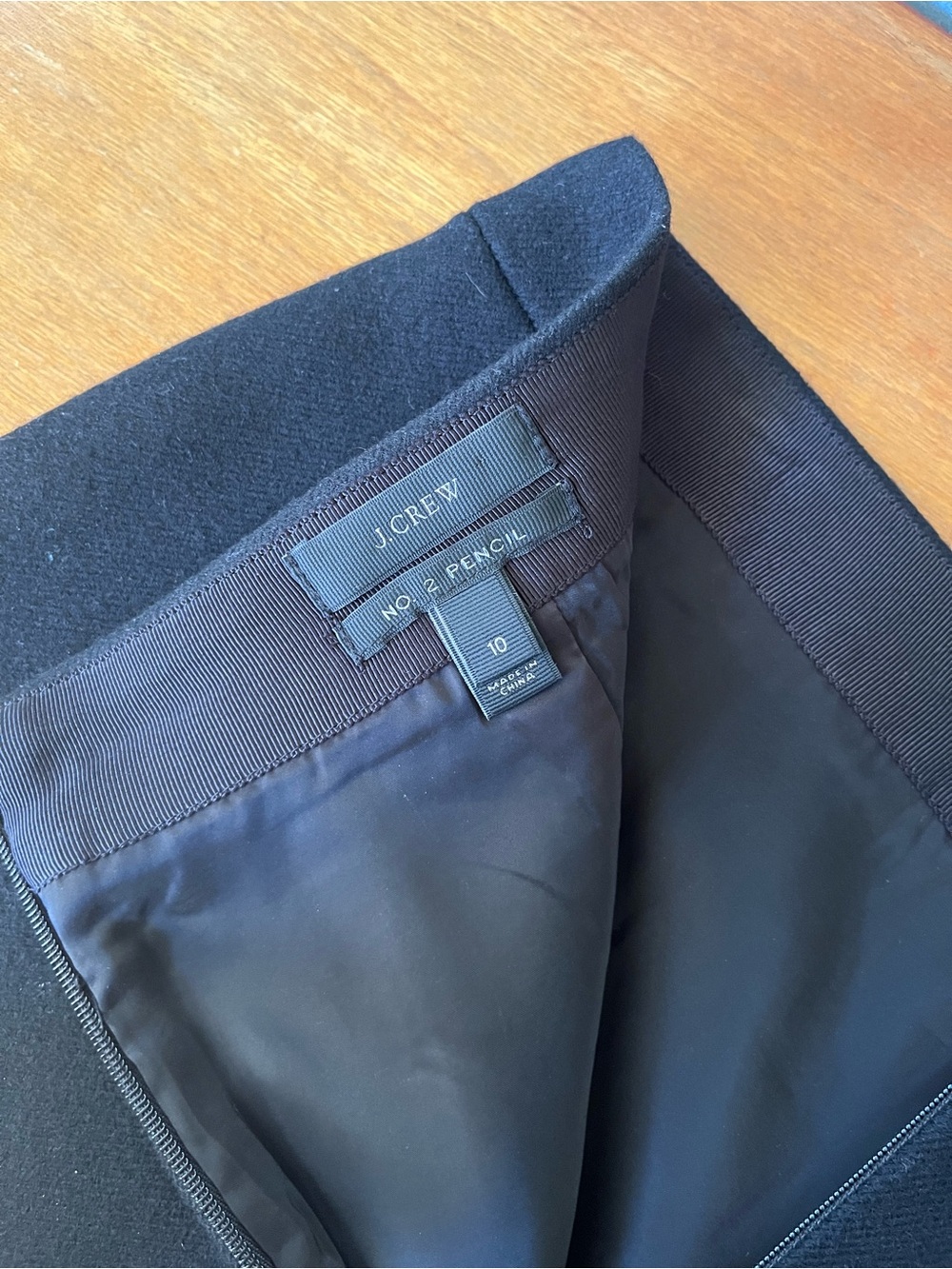 J Crew No. 2 Black Wool Pencil Skirt- Size 10 - Picture 6 of 7